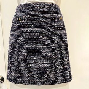 The Limited Mini Skirt in Navy/Multi-color (Tweed look)